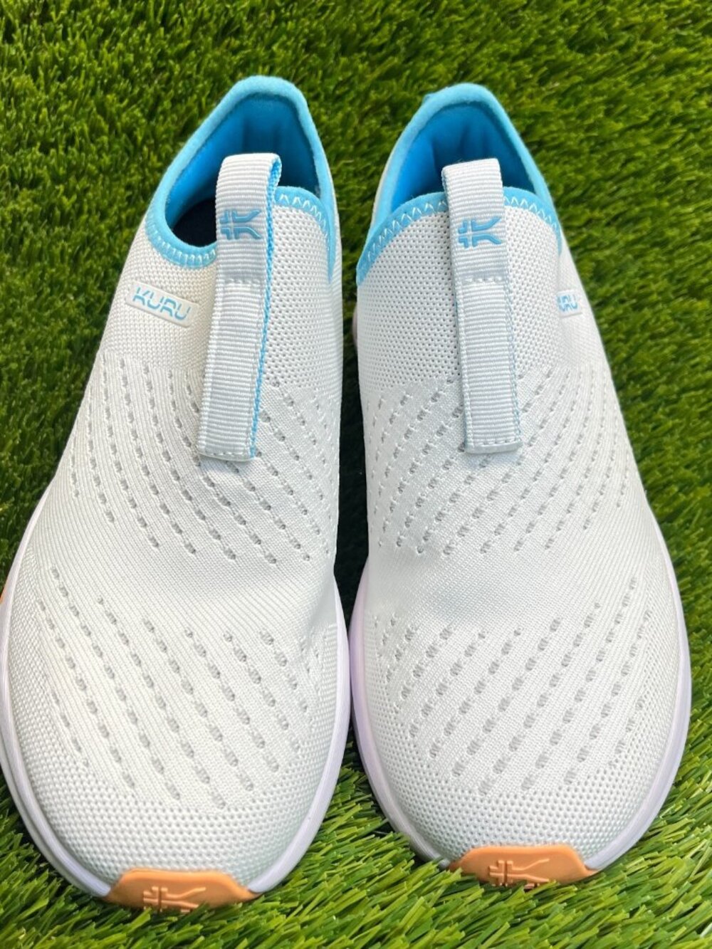 Kuru Atom Slip On Womens Size 7.5 White Blue Gum Athletic Walking Shoes Sneakers - Picture 5 of 10